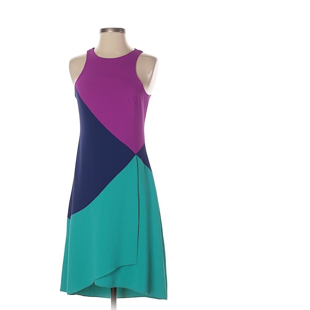New Rachel Roy color block solid purple dress P4312